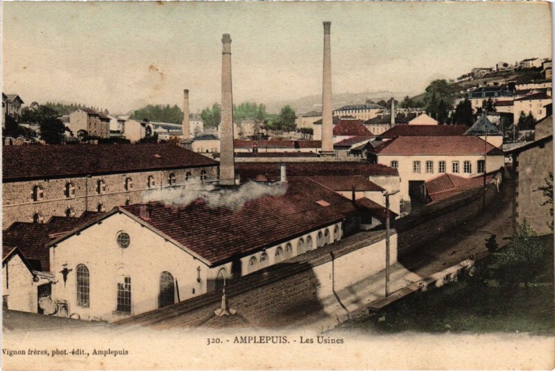Carte postale ancienne Amplepuis - Les Usines à Amplepuis