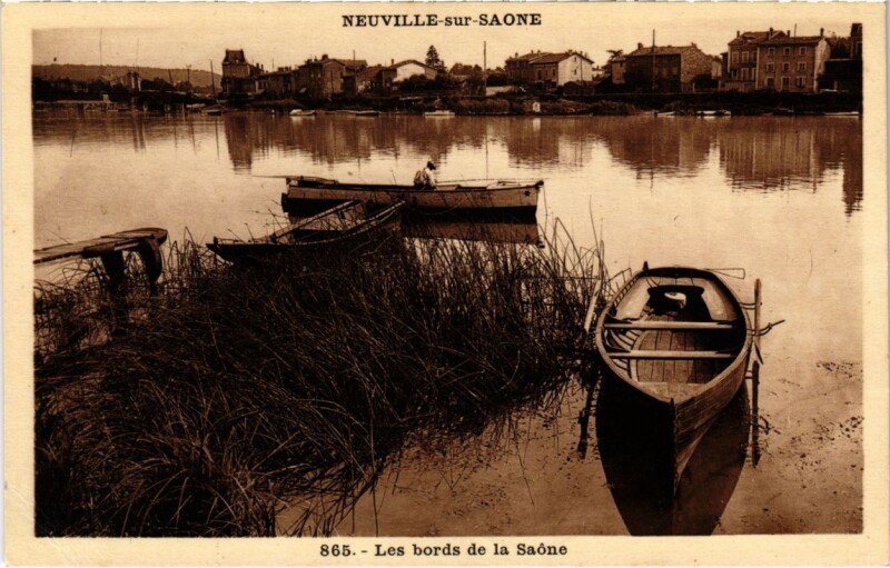 Carte postale ancienne Neuville-sur-Saone - Les Bords de la Saone à Neuville-sur-Saône