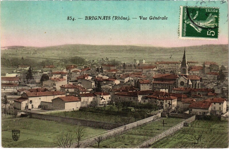 Carte postale ancienne Brignais - Vue Generale à Brignais