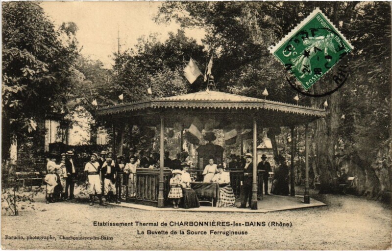 Carte postale ancienne Charbonnieres-les-Bains - Etablissement Thermal - La Buvette à Charbonnières-les-Bains