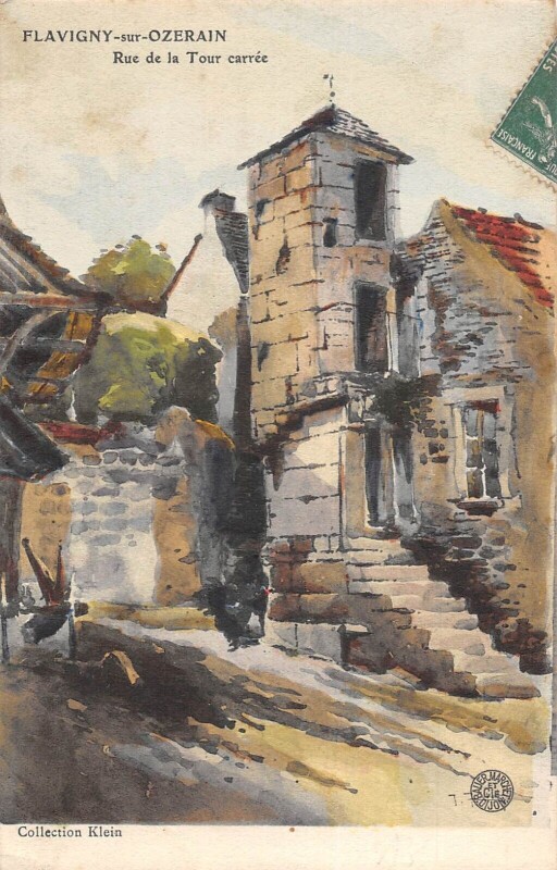 Carte postale ancienne Flavigny Sur Ozerain - Rue De La Tour Carree à Flavigny-sur-Ozerain