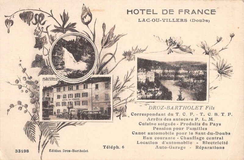 Carte postale ancienne Lac Ou Villers - Hotel De France