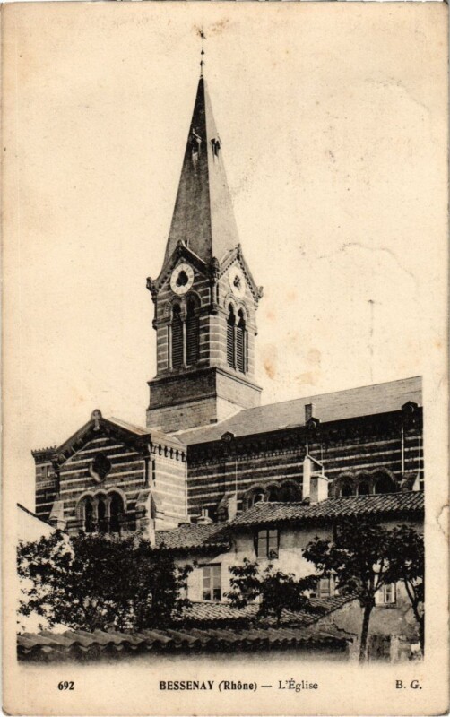 Carte postale ancienne Bessenay - L'Eglise à Bessenay