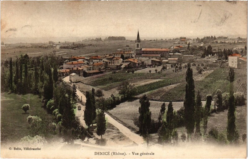 Carte postale ancienne Denice - Vue Generale à Denicé
