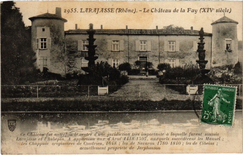 Carte postale ancienne Larajasse - Le Chateau de la Fay à Larajasse