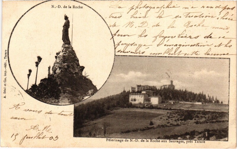 Carte postale ancienne Pelerinage de N.-D. De la Roche aux Sauvages - pres Tarare à Tarare