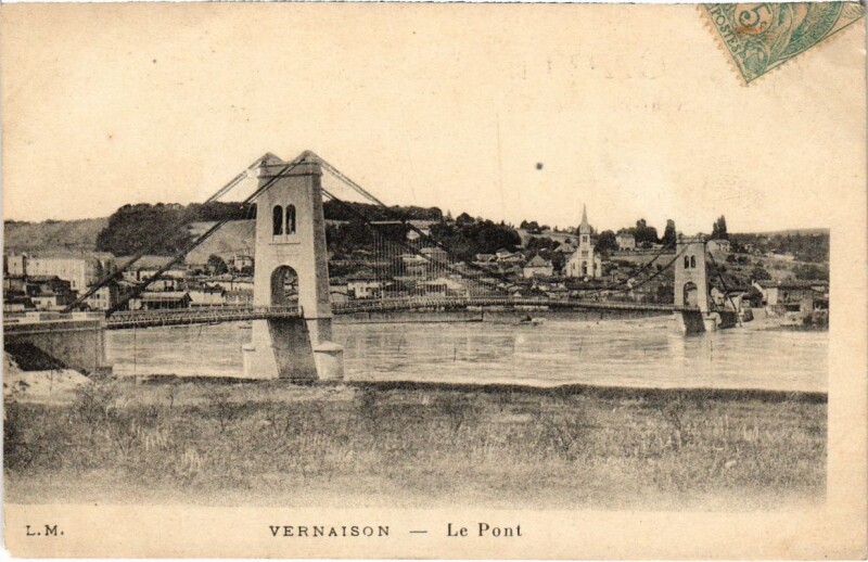 Carte postale ancienne Vernaison - Le Pont à Vernaison