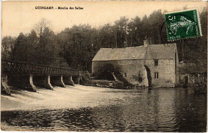 Carte postale ancienne Guingamp - Moulin des Salles à Guingamp