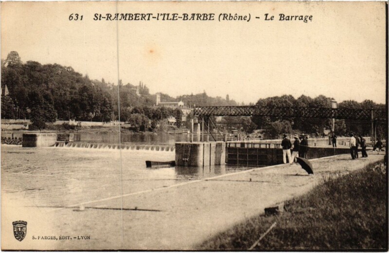 Carte postale ancienne Saint-Rambert-l'Ile-Barbe - Le Barrage