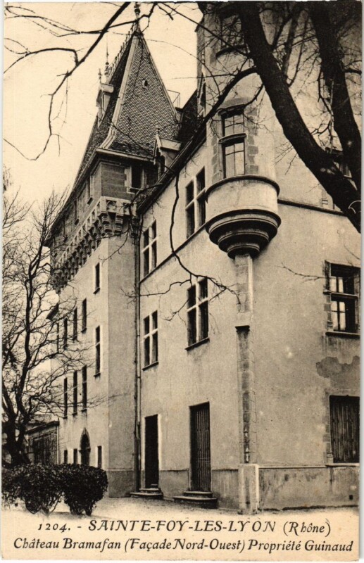 Carte postale ancienne Sainte-Foy-les-Lyon - Chateau Bramafan - Facade Nord-Ouest à Sainte-Foy-lès-Lyon
