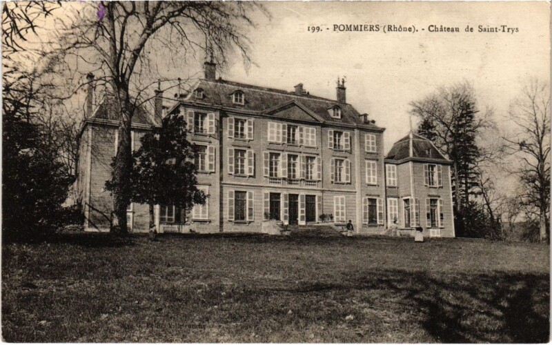 Carte postale ancienne Pommiers - Chateau de Saint-Trys à Pommiers