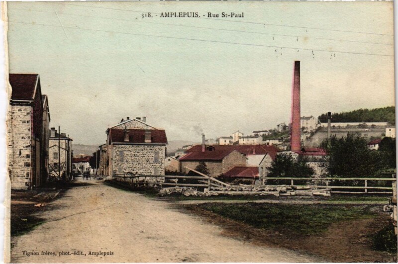 Carte postale ancienne Amplepuis - Rue Saint-Paul à Amplepuis