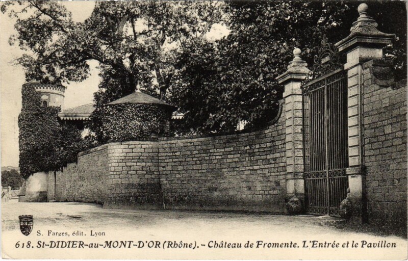 Carte postale ancienne Saint-Didier-au-Mont-d'Or - Chateau de Fromente - L'Entree à Saint-Didier-au-Mont-d'Or