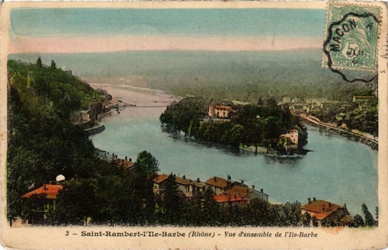 Carte postale ancienne Saint-Rambert-l'Ile-Barbe - Vue d'Ensemble de l'Ile-Barbe