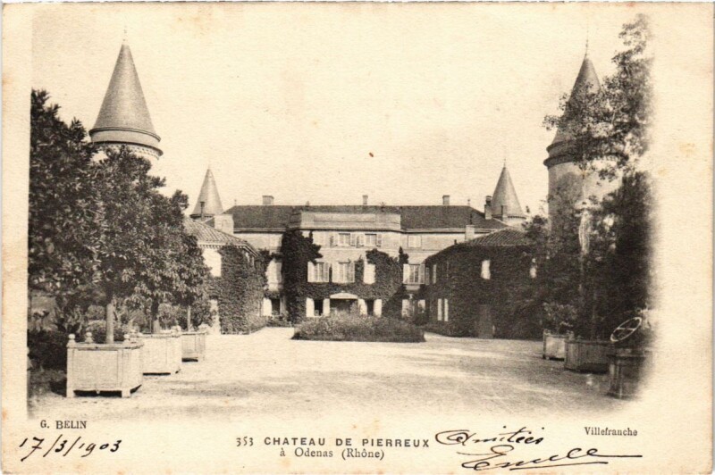 Carte postale ancienne Chateau de Pierreux a Odenas à Odenas
