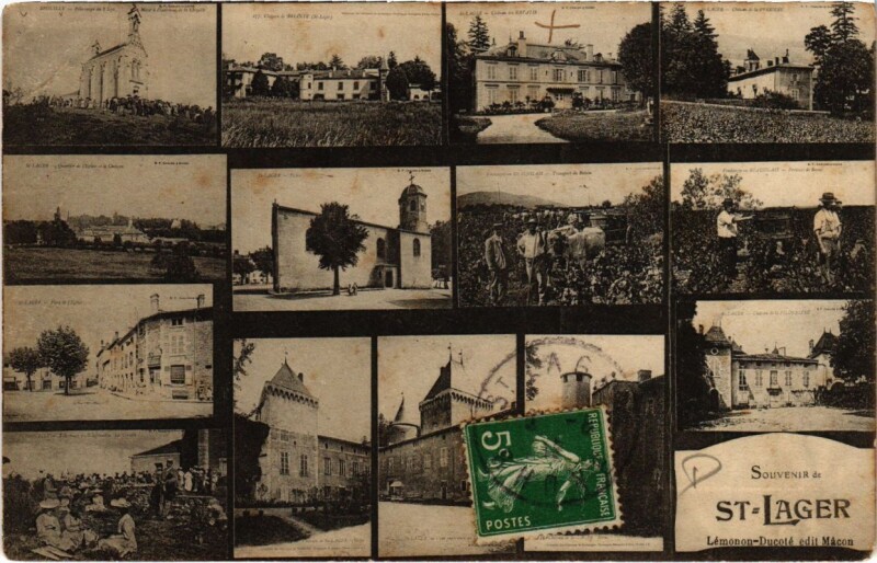 Carte postale ancienne Saint-Lager - Scenes à Saint-Lager