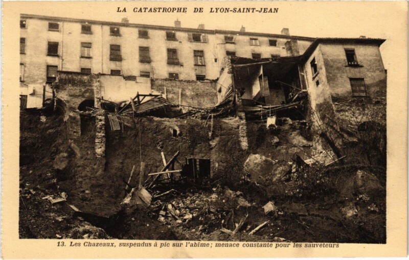 Carte postale ancienne La Catastrophe de Lyon-Saint-Jean - Les Chazeaux à Lyon