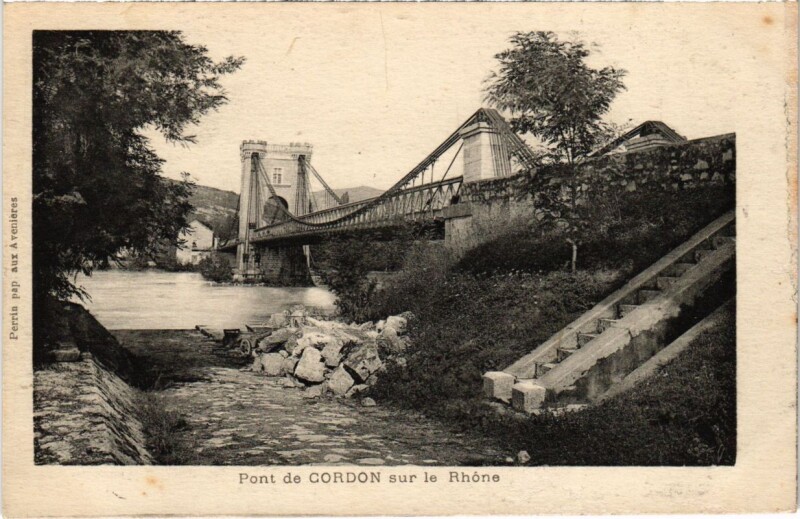 Carte postale ancienne Cordon - Pont de Cordon sur le Rhone