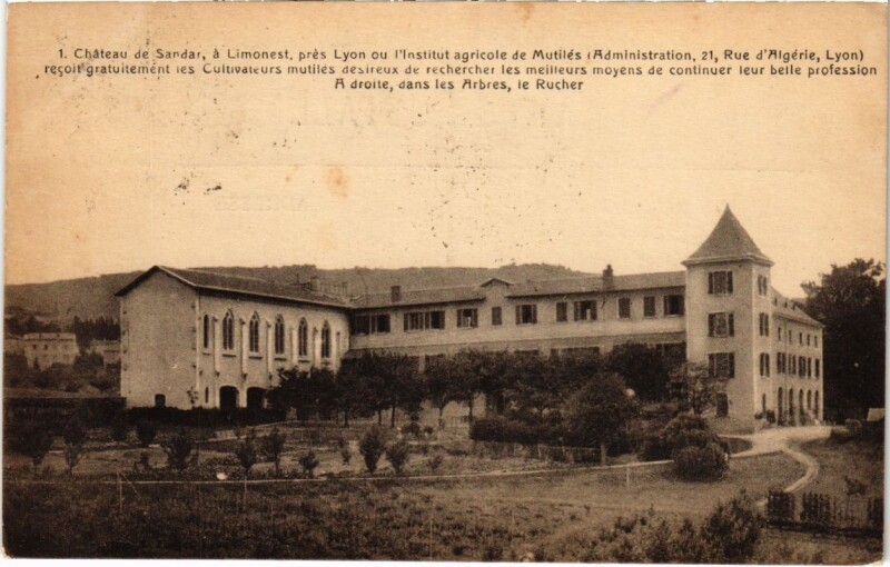 Carte postale ancienne Chateau de Sandar - a Limonest - pres Lyon à Limonest