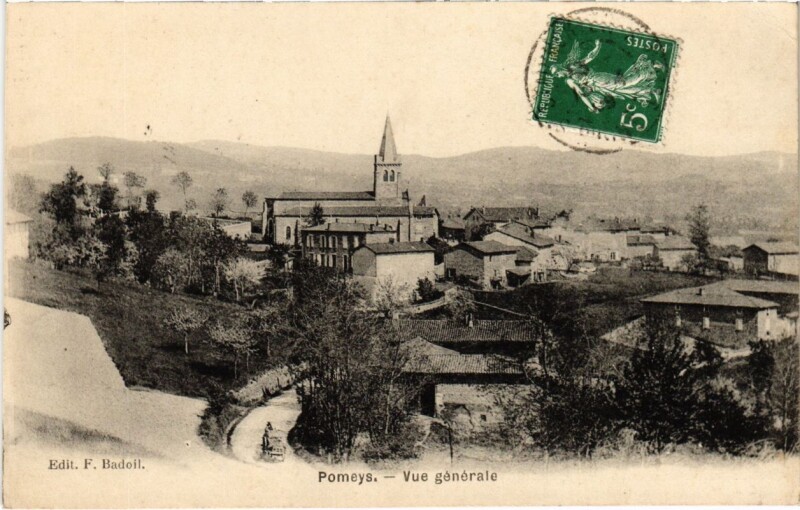 Carte postale ancienne Pomeys - Vue Generale à Pomeys