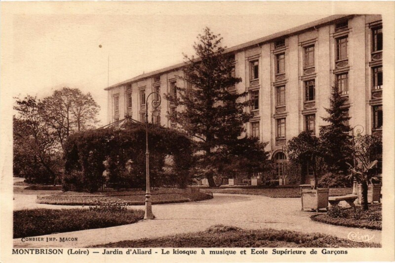 Carte postale ancienne Montbrison- Jardin d'Allard,le kiosque France à Montbrison