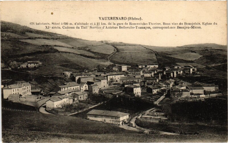 Carte postale ancienne Vauxrenard - Vue Generale à Vauxrenard