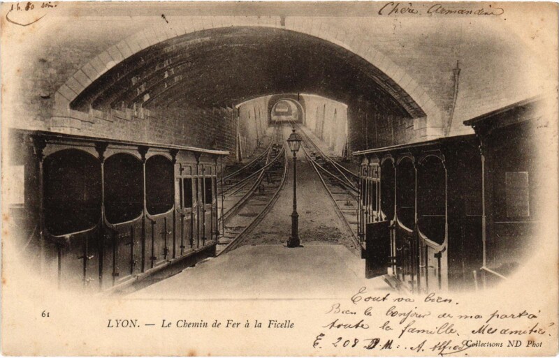 Carte postale ancienne Lyon Le Chemin de Fer Rhone