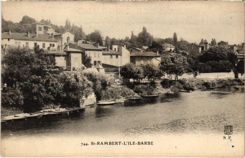 Carte postale ancienne Saint-Rambert L'Ile Barbe Rhone