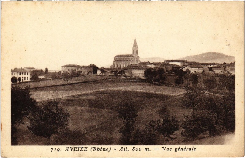 Carte postale ancienne Aveize Vue générale Rhone à Aveize