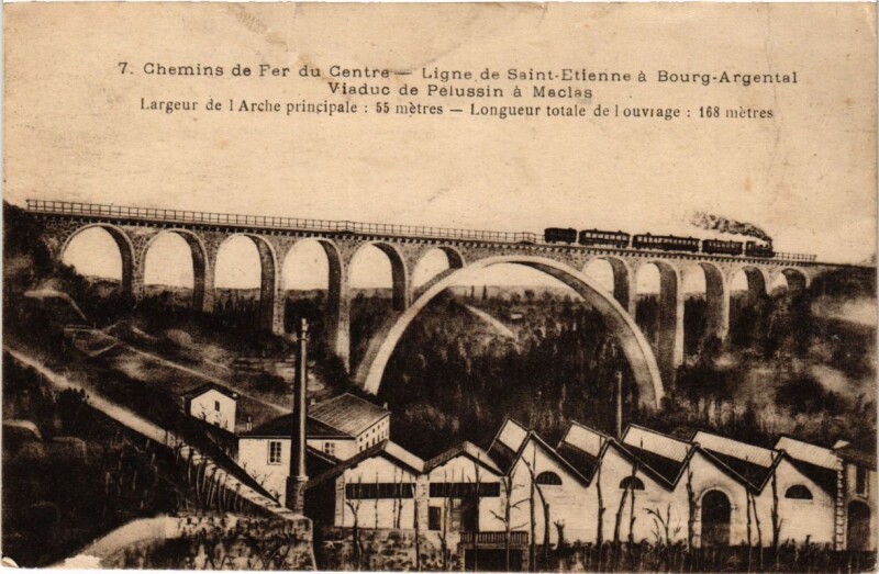 Carte postale ancienne Chemins de Fer du Centre - Ligne de Saint-Etienne