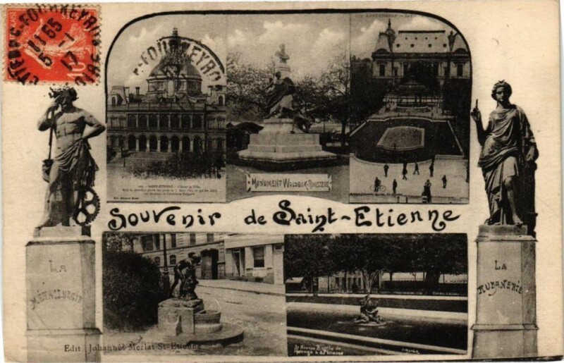 Carte postale ancienne Souvenir de Saint-Etienne