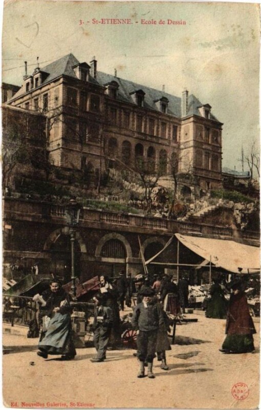 Carte postale ancienne Saint-Etienne - Ecole de Dessin à Saint-Étienne