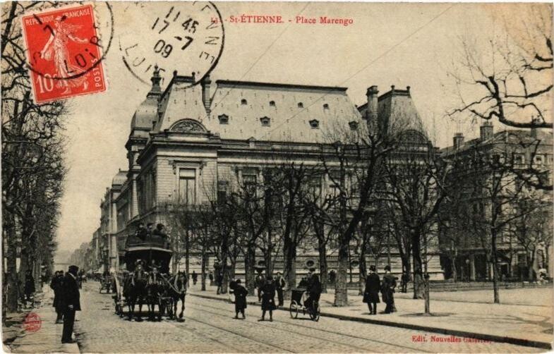 Carte postale ancienne Saint-Etienne - Place Marengo à Saint-Étienne