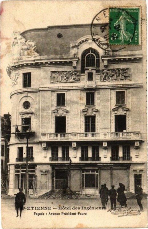 Carte postale ancienne Saint-Etienne - Hotel des Ingénieurs - Facade Avenue Président-Faure à Saint-Étienne
