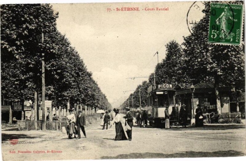Carte postale ancienne Saint-Etienne - Cours Fanriel à Saint-Étienne