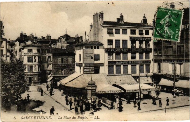 Carte postale ancienne Saint-Etienne - La Place du Peuple à Saint-Étienne