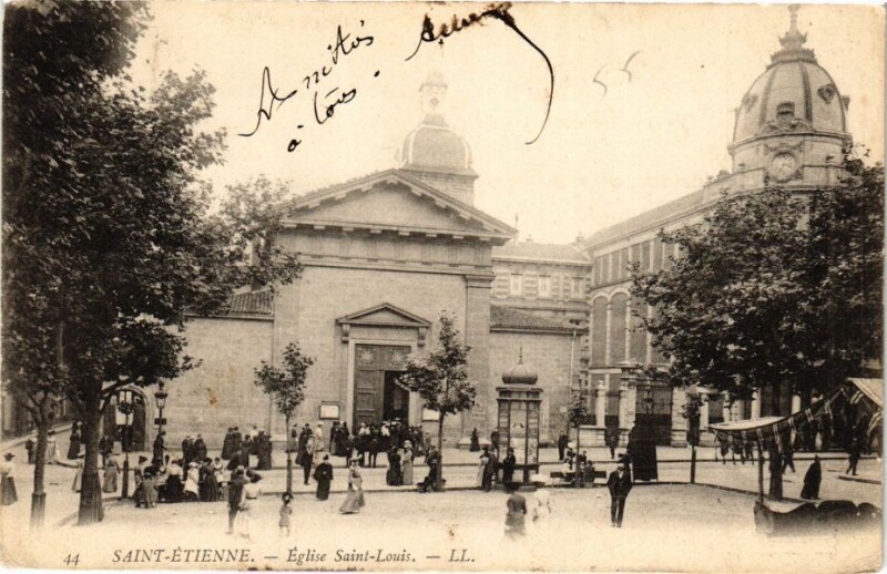 Carte postale ancienne Saint-Etienne - Eglise Saint-Louis à Saint-Étienne