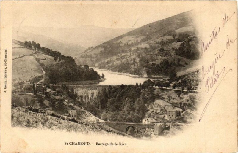 Carte postale ancienne Saint-Chamond - Barrage de la Rive à Saint-Chamond