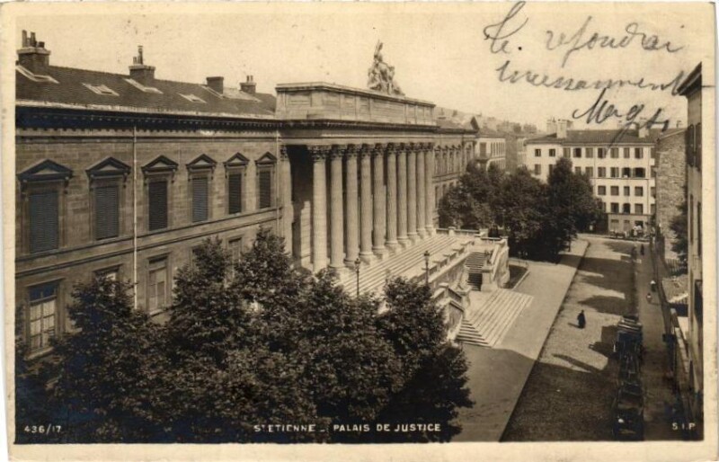 Carte postale ancienne Saint-Etienne - Palais de Justice à Saint-Étienne