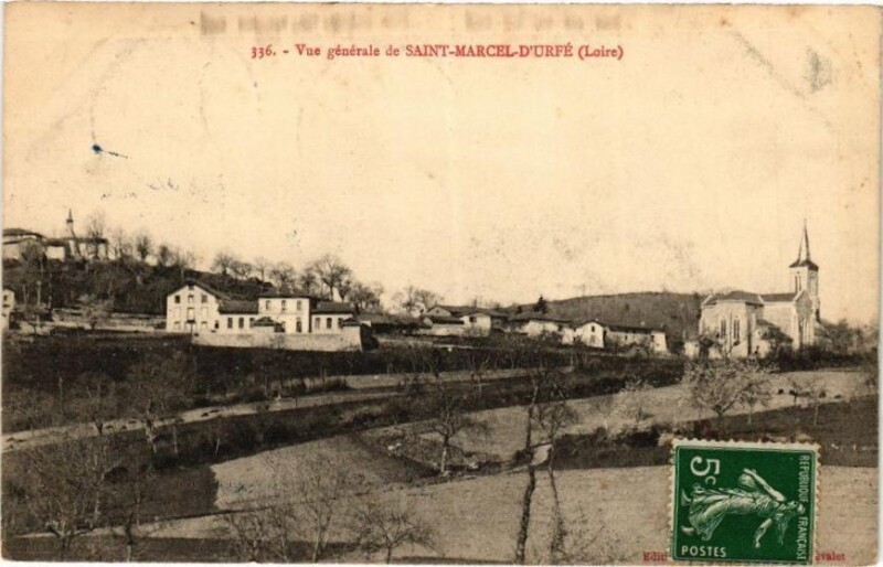 Carte postale ancienne Vue générale de Saint-Marcel-d'Urfe