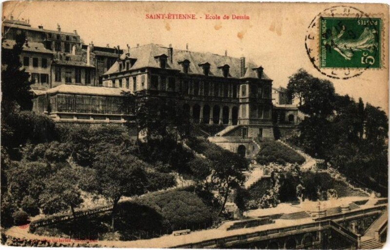 Carte postale ancienne Saint-Etienne - Ecole de Dessin à Saint-Étienne