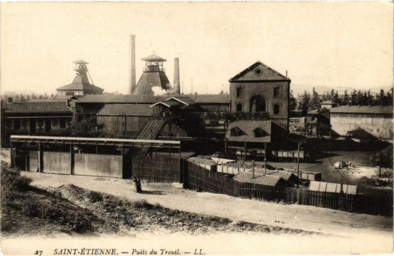 Carte postale ancienne Saint-Etienne - Puits du Treuil à Saint-Étienne