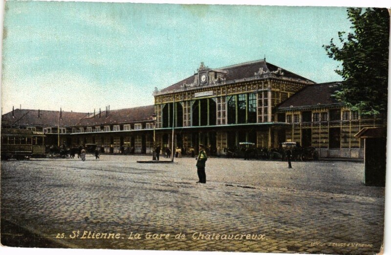 Carte postale ancienne Saint-Etienne - La Gare de Chateaucreux à Saint-Étienne