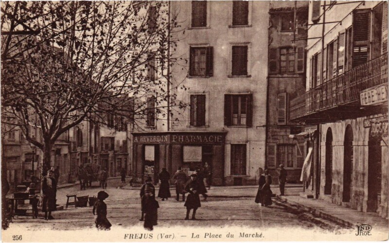 Carte postale ancienne Frejus - La Place du Marche à Fréjus