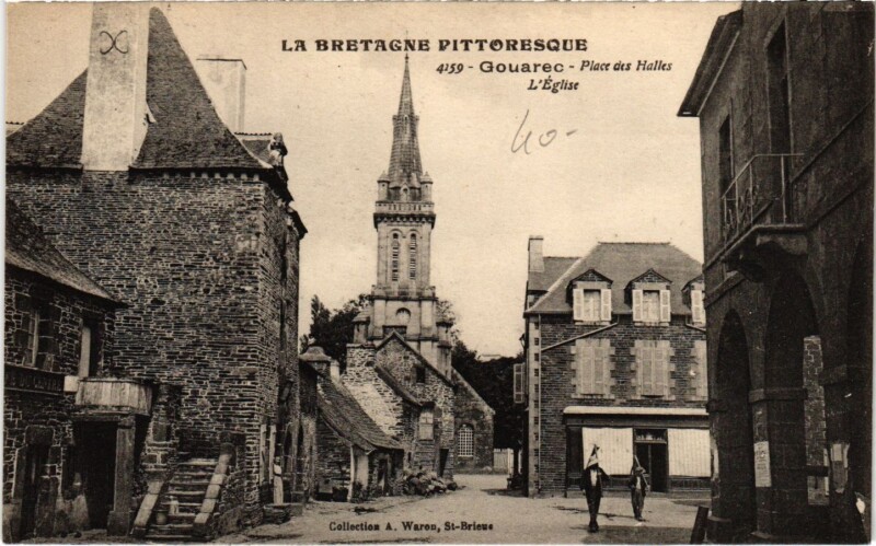 Carte postale ancienne Gouarec - L'Eglise à Gouarec