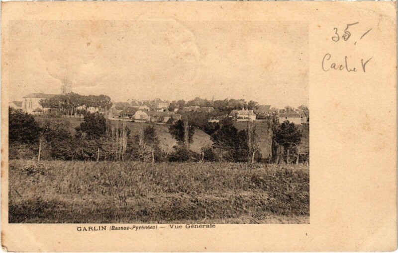 Carte postale ancienne Garlin - Vue générale à Garlin