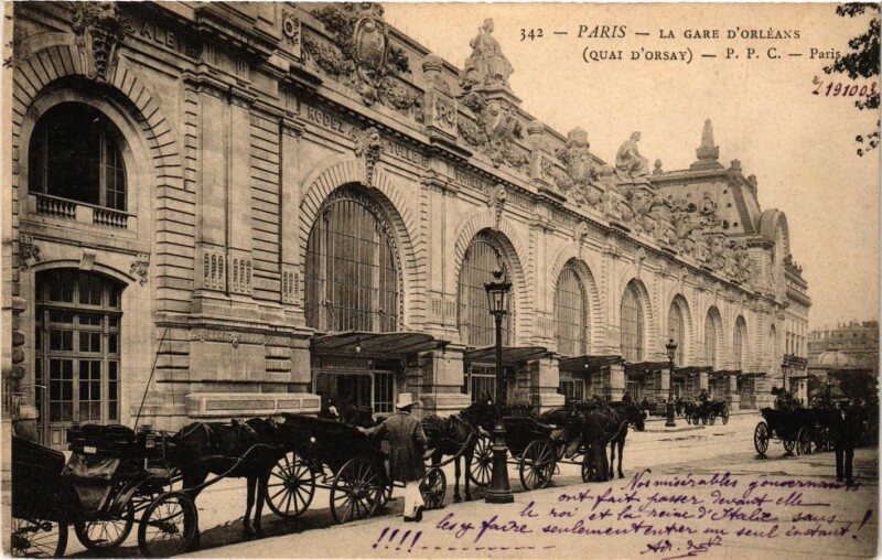 Carte postale ancienne Paris 7e-La Gare d'Orléans à Paris 7e