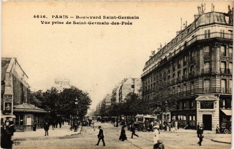 Carte postale ancienne Paris 7e-Boulevard Saint Germain à Paris 7e