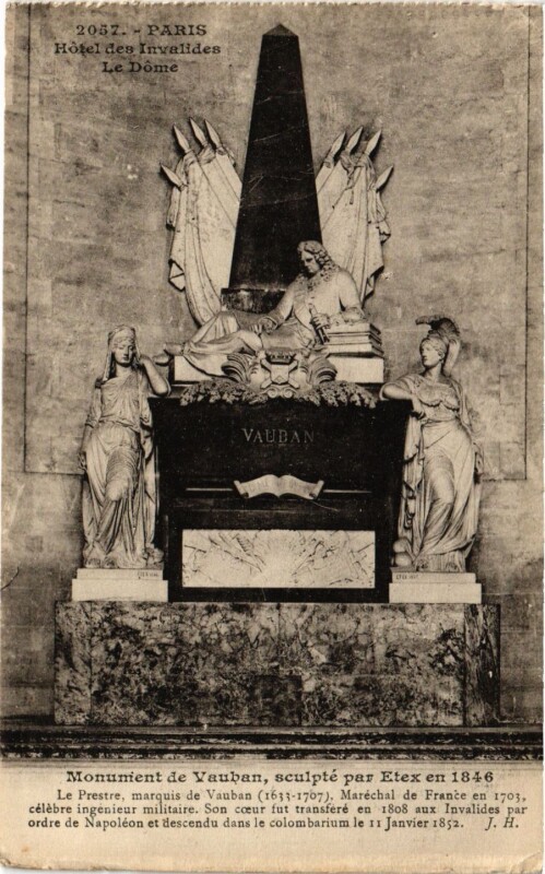 Carte postale ancienne Paris 7e-Monument de Vauban à Paris 7e