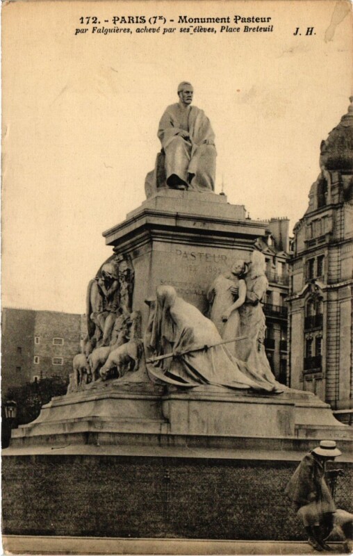 Carte postale ancienne Monument Pasteur - Place Breteuil à Paris 7e